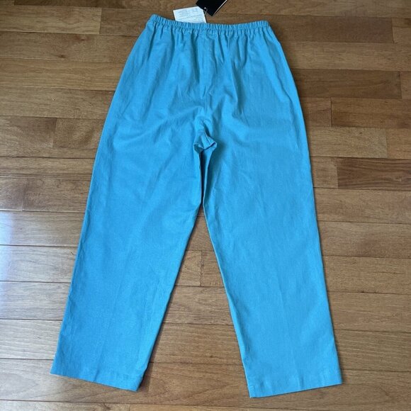 KOOS OF COURSE Pull On Capris Women's Small Turquoise Linen Blend Beachy NWT - Picture 15 of 15
